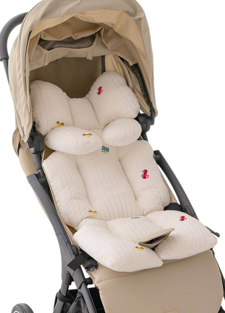 เบาะรองรถเข็น คาร์ซีท ARIBEBE ผ้าฝ้าย ลายรถยนต์